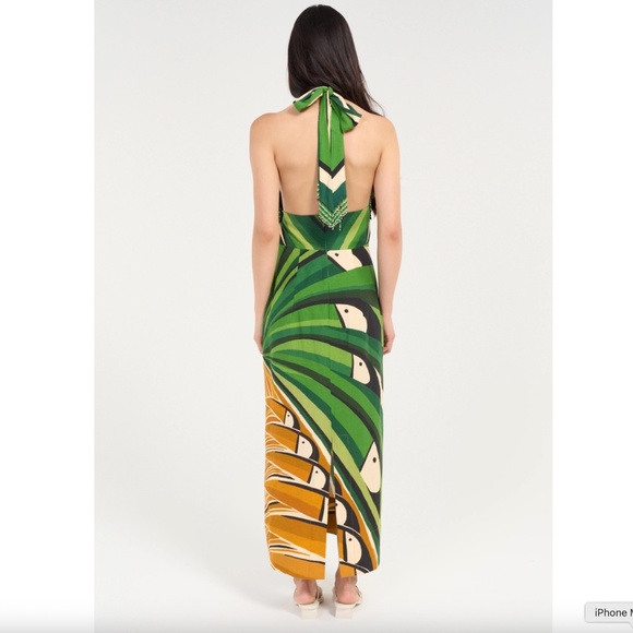 FARM RIO beaded TOUCAN TREE GREEN DRESS XL - Picture 3 of 13